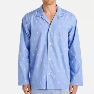 Polo Ralph Lauren Icon Pony Allover Print Light Blue Sleep Shirt 4XLT L/S